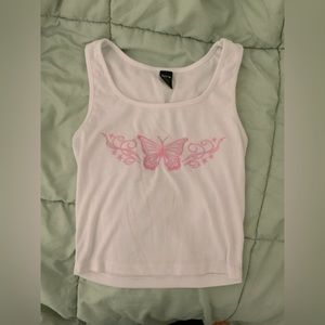 FREE IF BUNDLED Butterfly Cropped Wife Beater